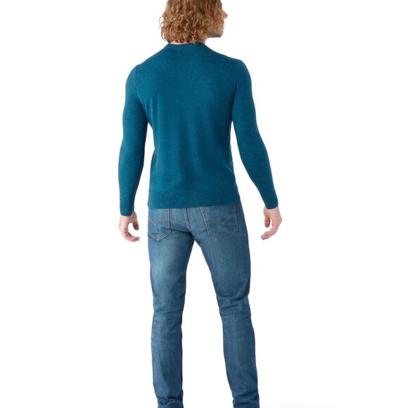 NWOT Smartwool 2025 Sparwood Crew Sweater L Twilight Blue Donegal Merino Wool - Picture 2 of 6